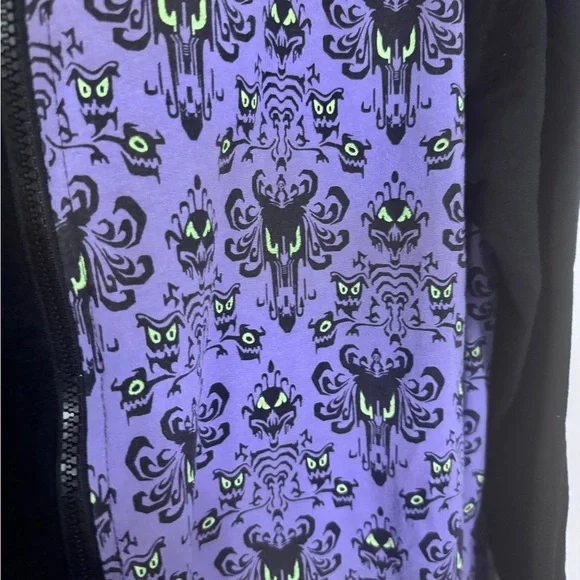 NWOT Disney Parks Haunted Mansion adult one-piece hooded pajama jumpsuit Sz Med